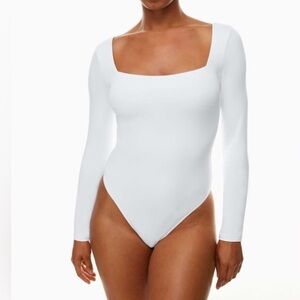 Not for sale-Babaton Contour Square Neck Long Sleeve Bodysuit White Women's